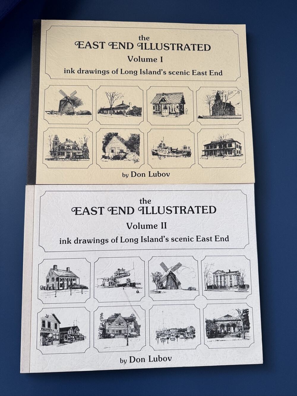 The East End Illustrated In Drawings of Long Island Paperback Art Book Lot of 2